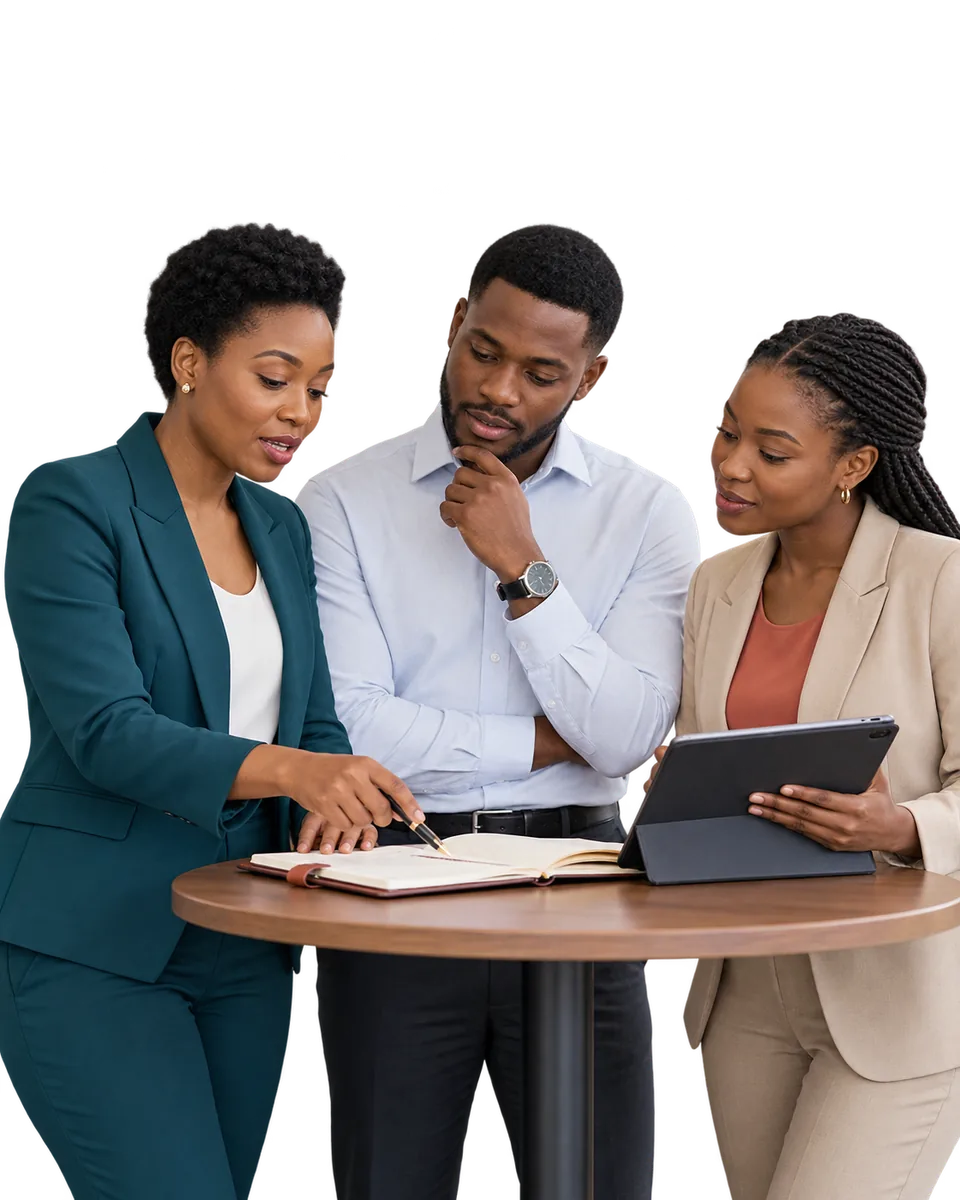 A partner, associate and operations colleague coordinating their work together